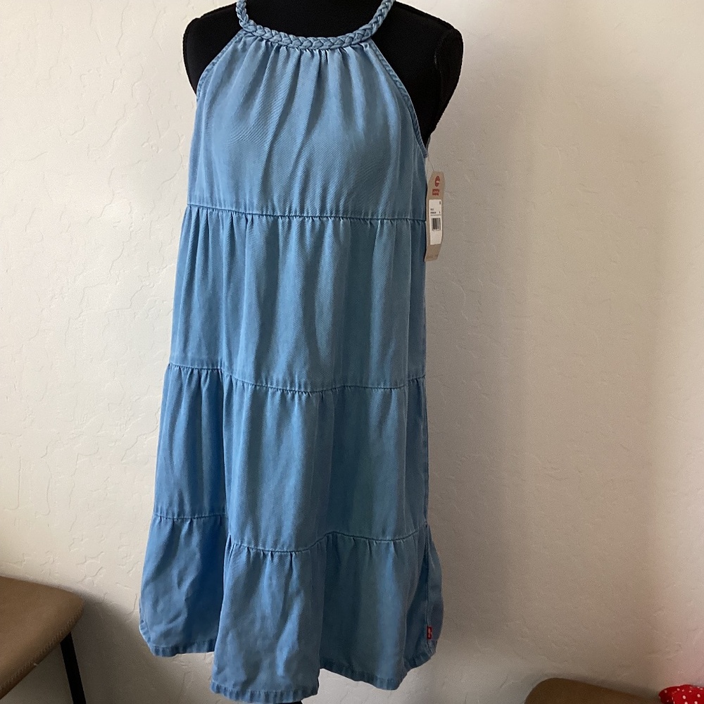 Levi’s NEW WITH TAGS, denim girls size XL, halter tiered dress
